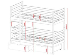 Arte Nemo Dark Chocolate Wooden Bunk Bed With Storage 90 X 190Cm - 2 Foam Bonnell Mattresses - thumbnail 2