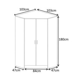 Reflect 2Pc Wardrobe Bundle - 2 Door Corner + 3 Door Plain - Black Gloss & Walnut - H: 180Cm X W: 179Cm X D: 103Cm - thumbnail 9