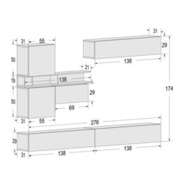 Decorotika Telby  Moduler Modern Tv Unit Wall Mount Customizable Layout High Gloss White - thumbnail 6