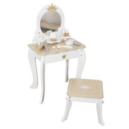 Hygrad Built to Survive Girls Wooden Dressing Table And Stool Set Kids Make Up Table With Accessories - thumbnail 2
