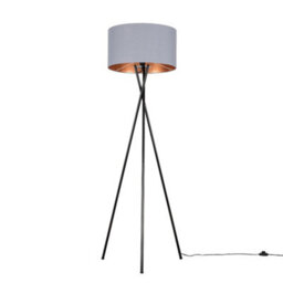 Valuelights Camden Black Tripod Floor Lamp With Grey/copper Shade - thumbnail 3