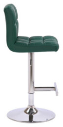 Lamboro Allegro Leather Single Kitchen Bar Stool, Chrome Footrest, Adjustable Swivel Gas Lift, Breakfast Bar & Home Barstool, Sage Green - thumbnail 2