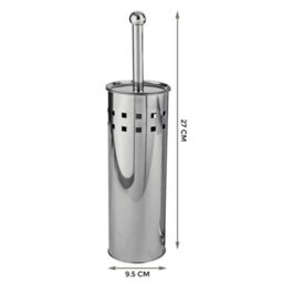 Silver 3 Litre Bathroom Pedal Rubbish Waste Bin And Toilet Brush Holder Set - thumbnail 2
