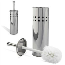 Silver 3 Litre Bathroom Pedal Rubbish Waste Bin And Toilet Brush Holder Set - thumbnail 5
