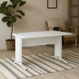 Wyld Haus Dris 120Cm White Office Desk Modern Wooden Design - thumbnail 1