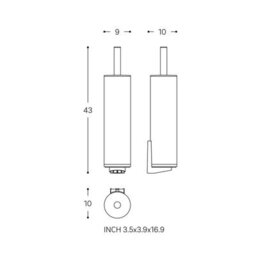 Cosmic Toilet Brush, White Matt, Freestanding Or Wall-Mounted. Collection Bwc - thumbnail 5