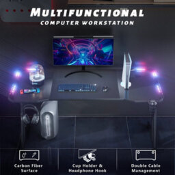 140X60Cm Led Gaming Desk Computer Table Workstations - thumbnail 5