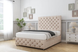 "Comfort Florida Sand Naples Divan Bed Base No Drawers - 26"" Strutted  & 12"" Footboard 5' King" - thumbnail 2