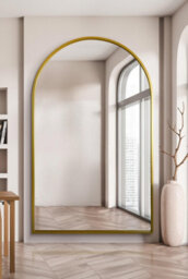 "Mirroroutlet Arcus - Gold Framed Arched Leaner Full Length Wall Mirror 75"" X 47"" (190Cm X 120Cm)" - thumbnail 5
