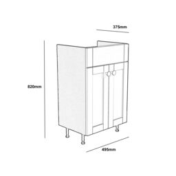 Ashford Matt Dusty Pink Freestanding Vanity Unit (W)495mm (H)820mm - thumbnail 3