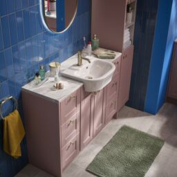 Ashford Matt Dusty Pink Freestanding Vanity Unit (W)495mm (H)820mm - thumbnail 2