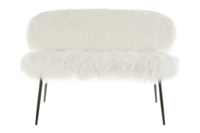Orsina Soft Faux Sofa With Black Legs, Sleek Modern Sofa For Livingroom, Contemporary Design Two Seater Sofa - image 1