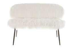 Orsina Soft Faux Sofa With Black Legs, Sleek Modern Sofa For Livingroom, Contemporary Design Two Seater Sofa