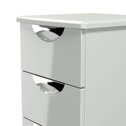 Rovigo Ready Assembled Gloss Dusk Grey 5 Drawer Bedside Chest (H)1074mm (W)395mm (D)411mm - thumbnail 3