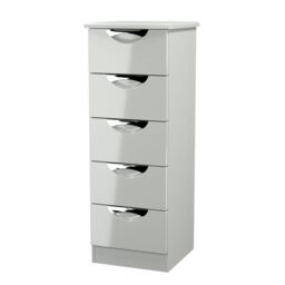 Rovigo Ready Assembled Gloss Dusk Grey 5 Drawer Bedside Chest (H)1074mm (W)395mm (D)411mm - thumbnail 2