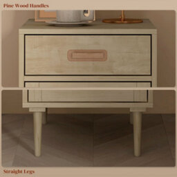 Homcom Bedside Table With Rattan Drawer, Cabinet And Adjustable Shelf, Natural - thumbnail 7