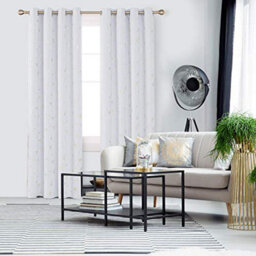 Deconovo Blackout Eyelet Curtains, Gold Constellation Printed Curtains For Boys Bedroom, 46 X 72 Inch, Silver Grey, 2 Panels - thumbnail 3