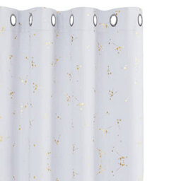 Deconovo Blackout Eyelet Curtains, Gold Constellation Printed Curtains For Boys Bedroom, 46 X 72 Inch, Silver Grey, 2 Panels - thumbnail 1