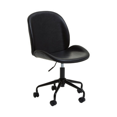 Orsina Comfortable Black Home Office Chair, Ergonomic Work From Office Chair, Movable Ergonomic Chair For Bedroom - image 1