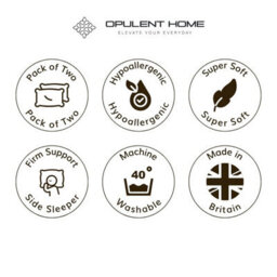 Opulent Home Hotel Quality Ultra Soft Striped Pillow - Anti-Allergy, Medium-Firm Support - Pack Of 2 - thumbnail 9