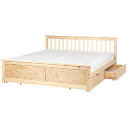 Beliani Bed With 4 Drawers Pine Wood Olendon 180 X 200 Cm (Eu Super King) Light Brown - thumbnail 6