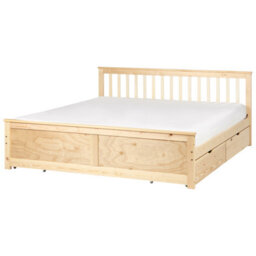 Beliani Bed With 4 Drawers Pine Wood Olendon 180 X 200 Cm (Eu Super King) Light Brown - thumbnail 5