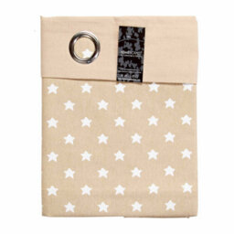 Homescapes Cotton Stars Beige Ready Made Eyelet Curtain Pair, 117 X 137 Cm Drop - thumbnail 4