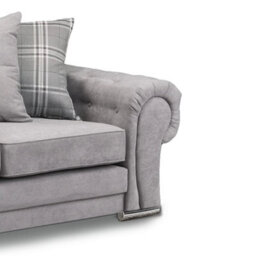Furnishings For Less UK Milan 4 Seater L Shaped Corner Sofa Scatter Back Chesterfield Arms Grey Left Hand Facing - thumbnail 4