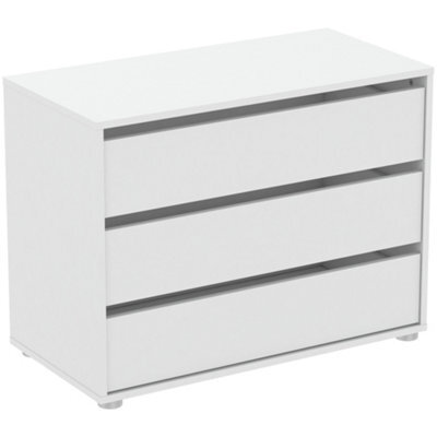 FurniComp LTD Furnicomp Dallas Universal 3 Drawers Matt White 80Cm Large Internal Chest Of Drawers For Wardrobes - image 1
