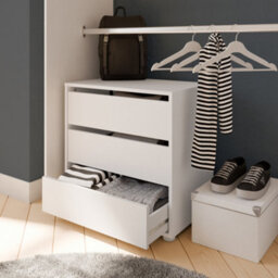 FurniComp LTD Furnicomp Dallas Universal 3 Drawers Matt White 80Cm Large Internal Chest Of Drawers For Wardrobes - thumbnail 5