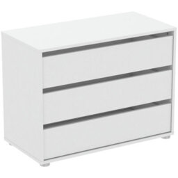 FurniComp LTD Furnicomp Dallas Universal 3 Drawers Matt White 80Cm Large Internal Chest Of Drawers For Wardrobes - thumbnail 1