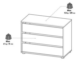 FurniComp LTD Furnicomp Dallas Universal 3 Drawers Matt White 80Cm Large Internal Chest Of Drawers For Wardrobes - thumbnail 6