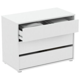 FurniComp LTD Furnicomp Dallas Universal 3 Drawers Matt White 80Cm Large Internal Chest Of Drawers For Wardrobes - thumbnail 3