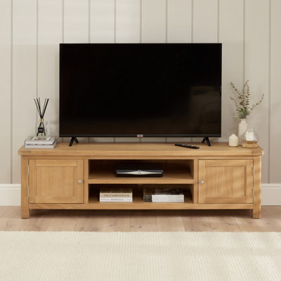 The Furniture Market Marbury Oak Extra Large Widescreen Tv Unit Stand Up To 80 Tv Size - image 1