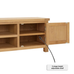 The Furniture Market Marbury Oak Extra Large Widescreen Tv Unit Stand Up To 80 Tv Size - thumbnail 8