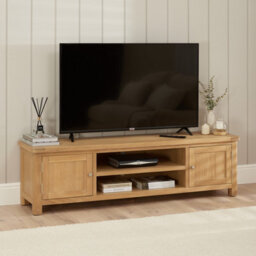 The Furniture Market Marbury Oak Extra Large Widescreen Tv Unit Stand Up To 80 Tv Size - thumbnail 2