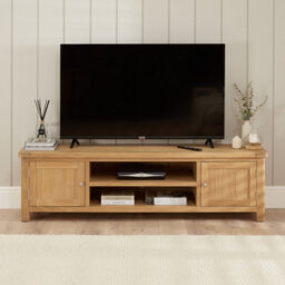 The Furniture Market Marbury Oak Extra Large Widescreen Tv Unit Stand Up To 80 Tv Size - thumbnail 1