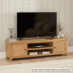 The Furniture Market Marbury Oak Extra Large Widescreen Tv Unit Stand Up To 80 Tv Size - thumbnail 4