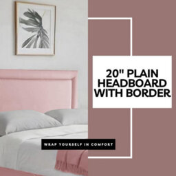 Pink Plush 5Ft King Size Bed With Matttress  2 Storage Drawers And 20 Inch Plain Borderd Headboard - thumbnail 3