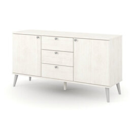 Core Products Augusta Curve Sideboard With 2 Doors, 3 Drawers, White H55.2Cm X W130.6Cm X D43.0Cm - thumbnail 2