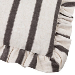 Wylder Connie Striped Ruffle Polyester Filled Cushion, Chocolate , 35Cm X 50Cm - thumbnail 4