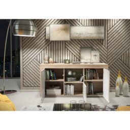 Sideboard Aurora 145Cm - Oak & White Gloss Doors - thumbnail 6