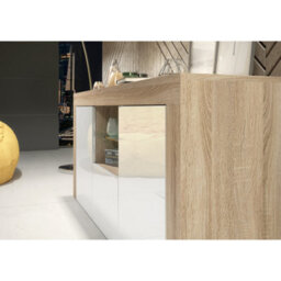 Sideboard Aurora 145Cm - Oak & White Gloss Doors - thumbnail 4