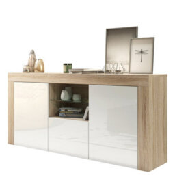 Sideboard Aurora 145Cm - Oak & White Gloss Doors - thumbnail 8