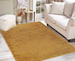 Modern Extra Large Small Soft 5Cm Shaggy Non Slip Bedroom Living Room Carpet Runner Area Rug - Gold 80 X 150 Cm - thumbnail 4