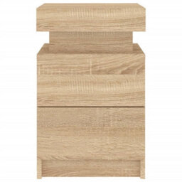 Berkfield Bedside Cabinets With Led Lights 2 Pcs Sonoma Oak 35X39X55 Cm - thumbnail 9