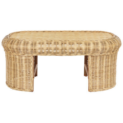 Wyld And Coco Natural Rattan Oval Garden Coffee Table 96 X 60 Cm - Outdoor Patio And Sunroom - image 1
