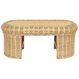 Wyld And Coco Natural Rattan Oval Garden Coffee Table 96 X 60 Cm - Outdoor Patio And Sunroom - thumbnail 1