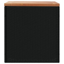 Garden Storage Box Black 110X50X54 Cm Poly Rattan Acacia Wood - thumbnail 5