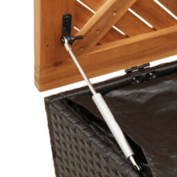 Garden Storage Box Black 110X50X54 Cm Poly Rattan Acacia Wood - thumbnail 8